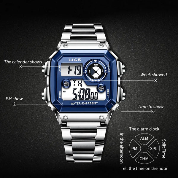 Nuevo reloj de marca de lujo para hombre, reloj digital de alta calidad para toda ocasión