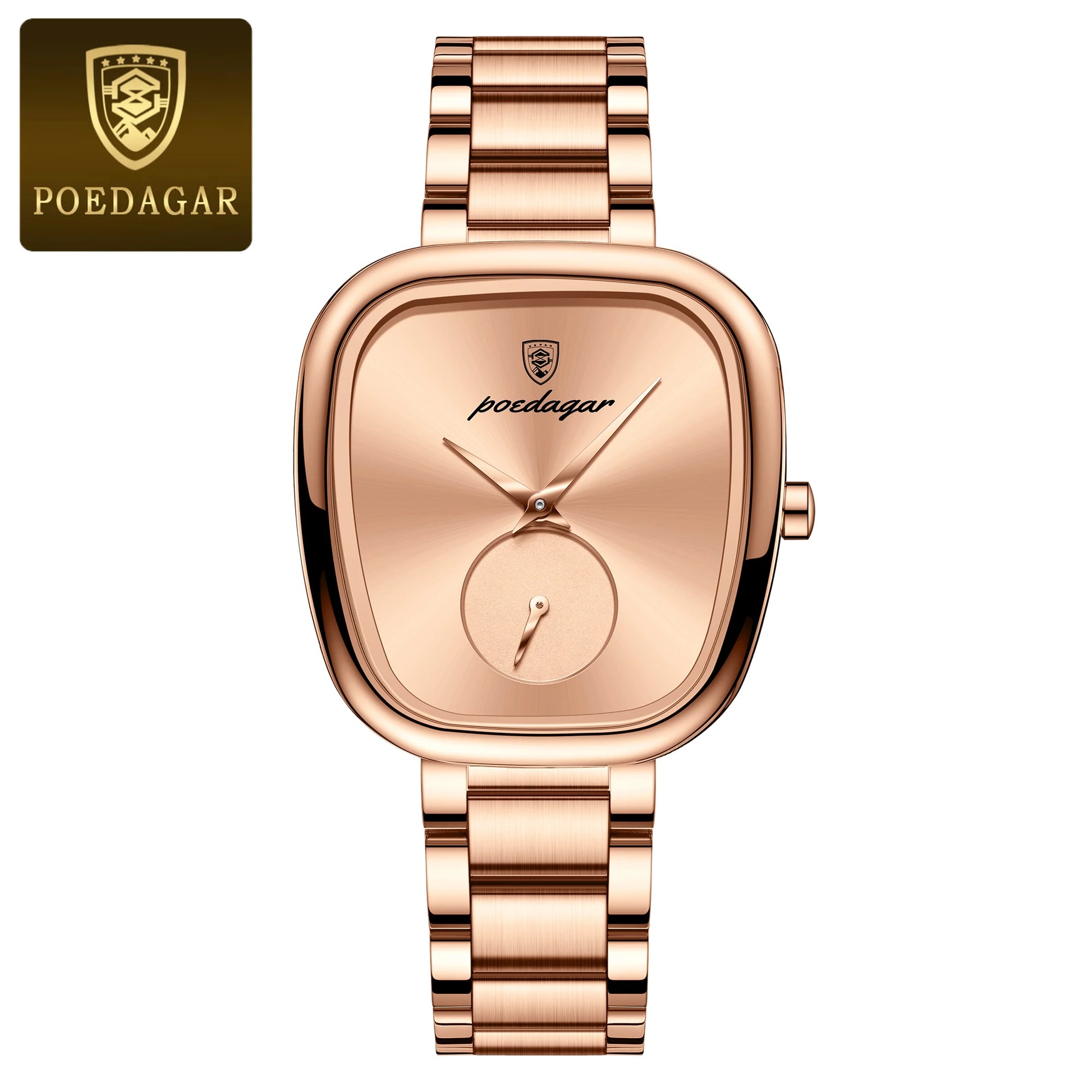 Reloj POEDAGAR elegante de lujo para mujer, Reloj de cuarzo de acero inoxidable resistente al agua para mujer, relojes informales de alta calidad para mujer