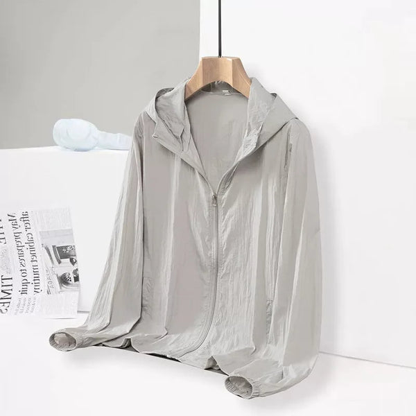 Chaqueta de verano para hombre, color liso, ligero, suelto y transpirable, con la misma chaqueta de protección solar