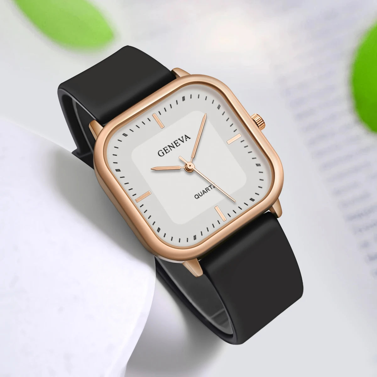 Reloj de silicona de cuarzo cuadrado Simple elegante informal para mujer a la moda regalo para hombres y mujeres