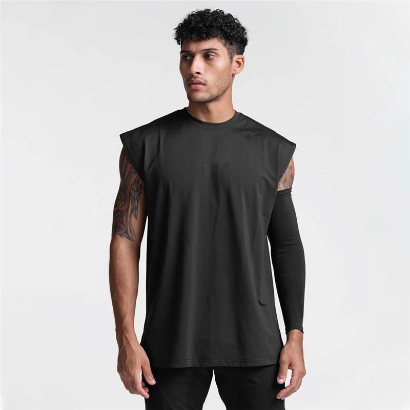 Camiseta sin mangas de ejercicio transpirable para correr y Fitness para hombre, camisetas deportivas informales sin mangas, ropa de gimnasio