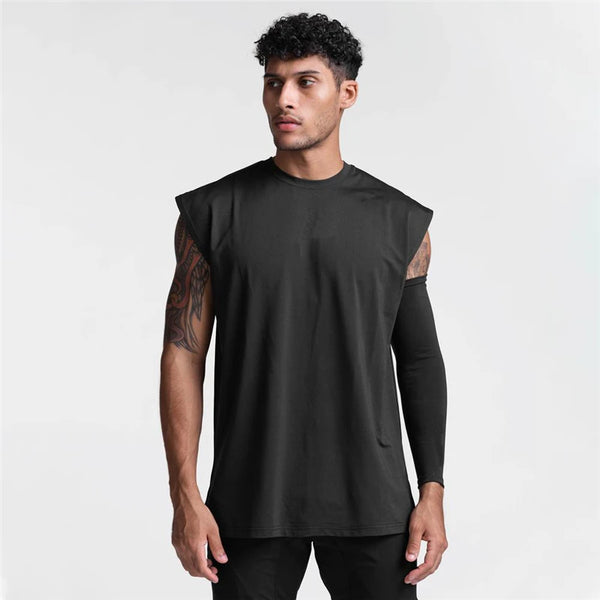 Camiseta sin mangas de ejercicio transpirable para correr y Fitness para hombre, camisetas deportivas informales sin mangas, ropa de gimnasio