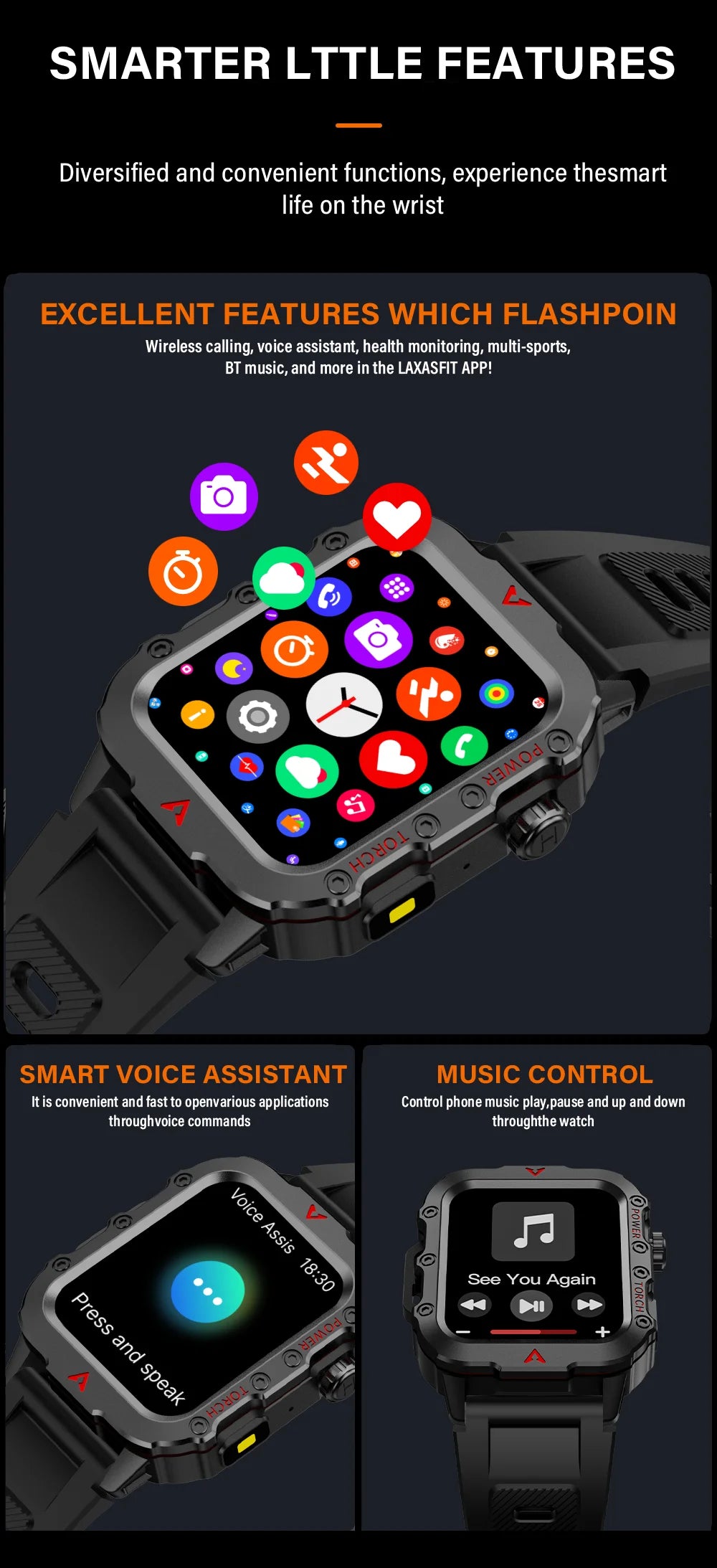 reloj inteligente militar para hombres al aire libre Bluetooth Talk deportes Monitor de ritmo cardíaco reloj inteligente Android IOS