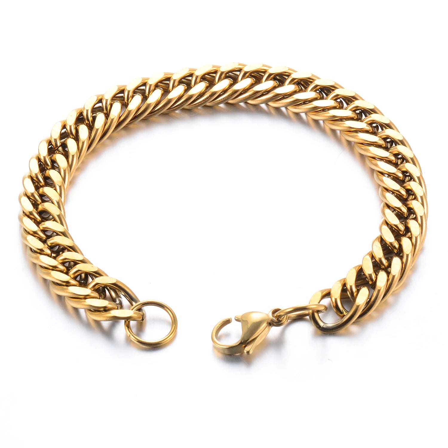 Pulsera de cadena a la moda para hombre, pulseras de acero inoxidable de 4,8/5,8/6,6/9,2mm de ancho, cadena de eslabones Figaro
