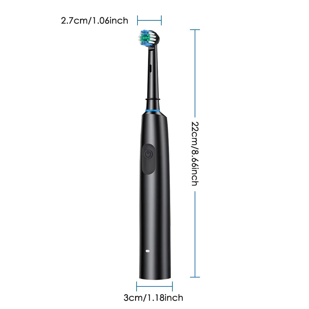 Cepillo de dientes eléctrico inteligente con sincronización giratoria, cepillo de dientes giratorio recargable con 4 cabezales, 5 modos de ajuste, blanqueamiento dental, coche Oral