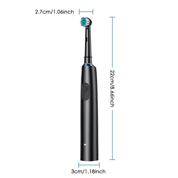Cepillo de dientes eléctrico inteligente con sincronización giratoria, cepillo de dientes giratorio recargable con 4 cabezales, 5 modos de ajuste, blanqueamiento dental, coche Oral
