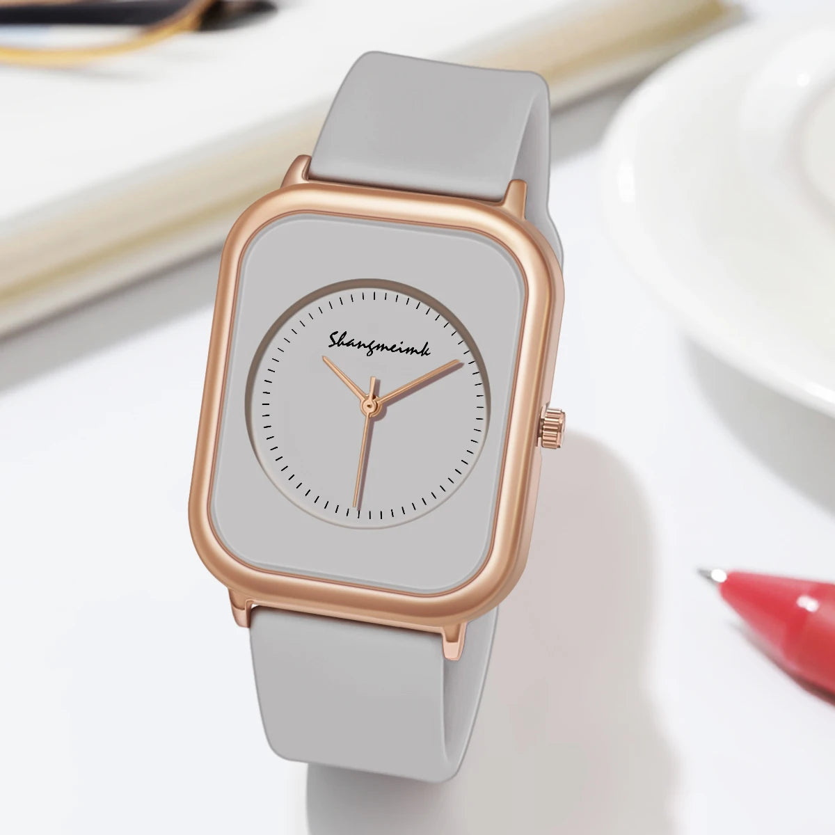 Reloj de cuarzo de silicona para mujer literal con personalidad simple y moda informal