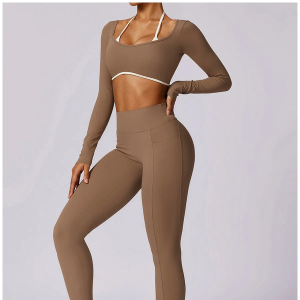 Conjunto deportivo para mujer, conjunto de 2 unidades ajustables y cómodos.