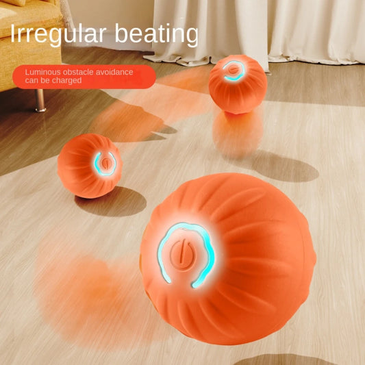 Bola rodante de rebote móvil automático para perros, juguete inteligente USB para cachorros, juguete interactivo para masticar, accesorios para perros, juguetes para mascotas
