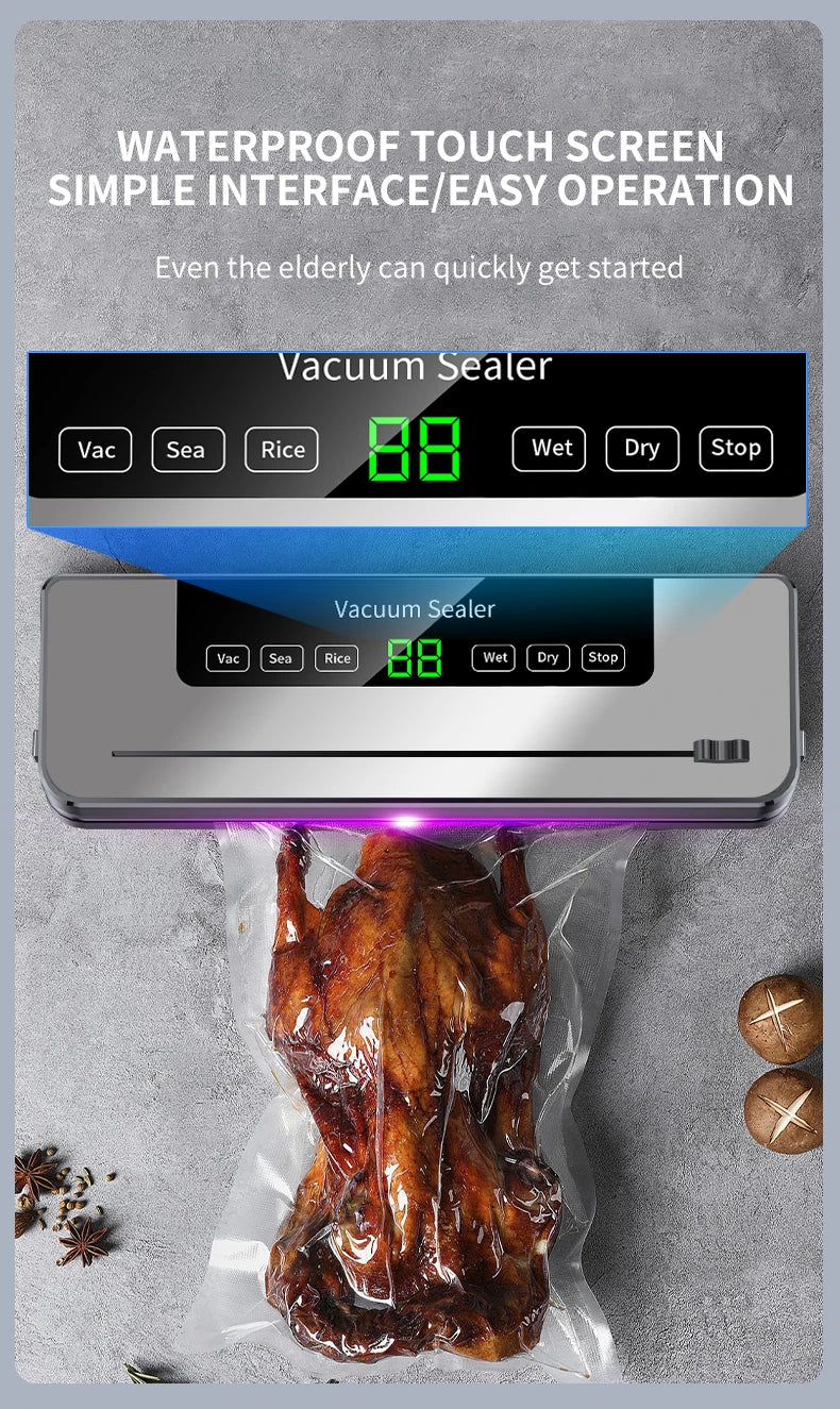 Máquina selladora al vacío eléctrica, envasado de alimentos secos/húmedos, bolsas de sellado al vacío, almacenamiento de alimentos, máquina envasadora al vacío para Cocina