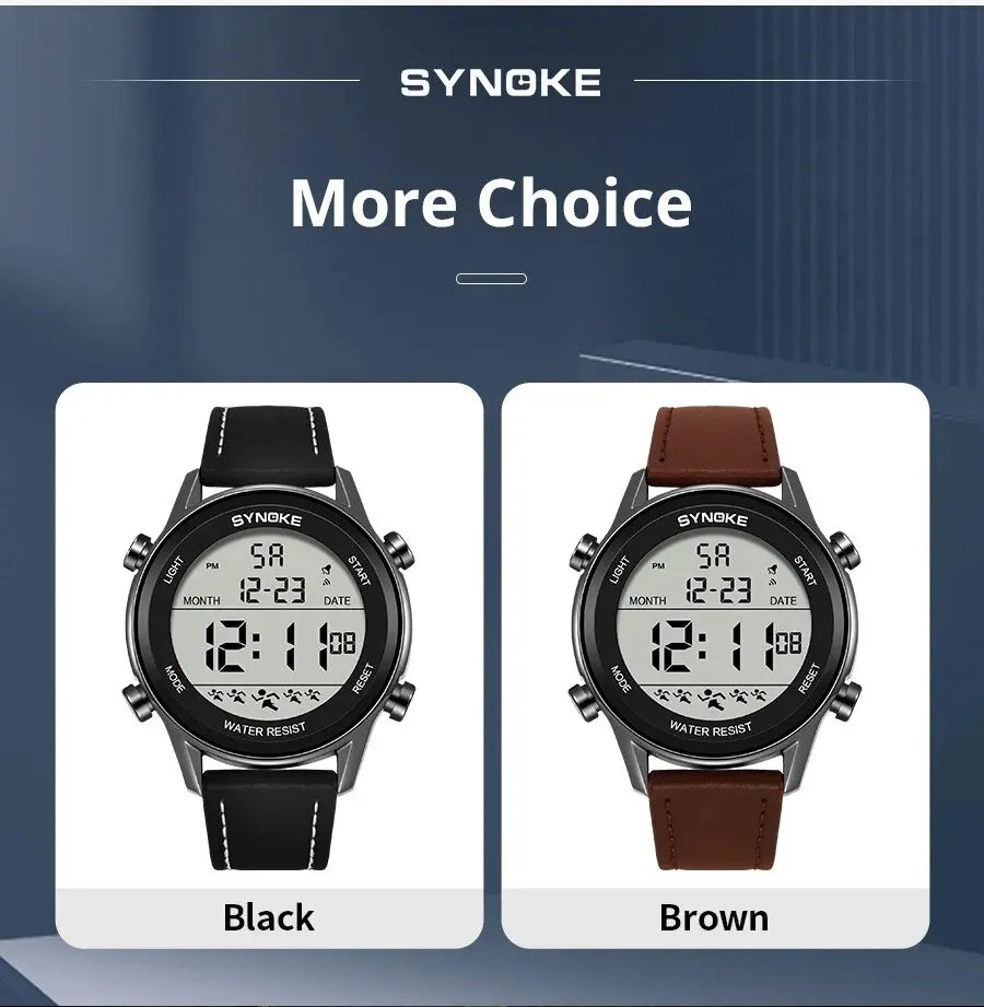 Reloj deportivo multifuncional para hombre, pantalla grande resistente al agua, luminoso, LED, Digital, correa de moda