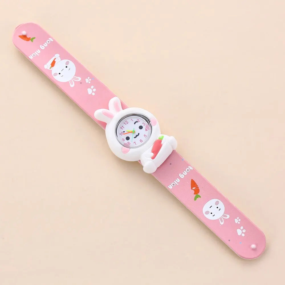 Reloj de dibujos animados 3D para niños, astronauta, aves de corral, frutas, flores, cuarzo, arcoíris, amor, pastel de cumpleaños, regalo para bebé, juguete