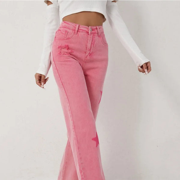 Espectacular pantalon con estampado de estrellas para una mujer unica y elegante