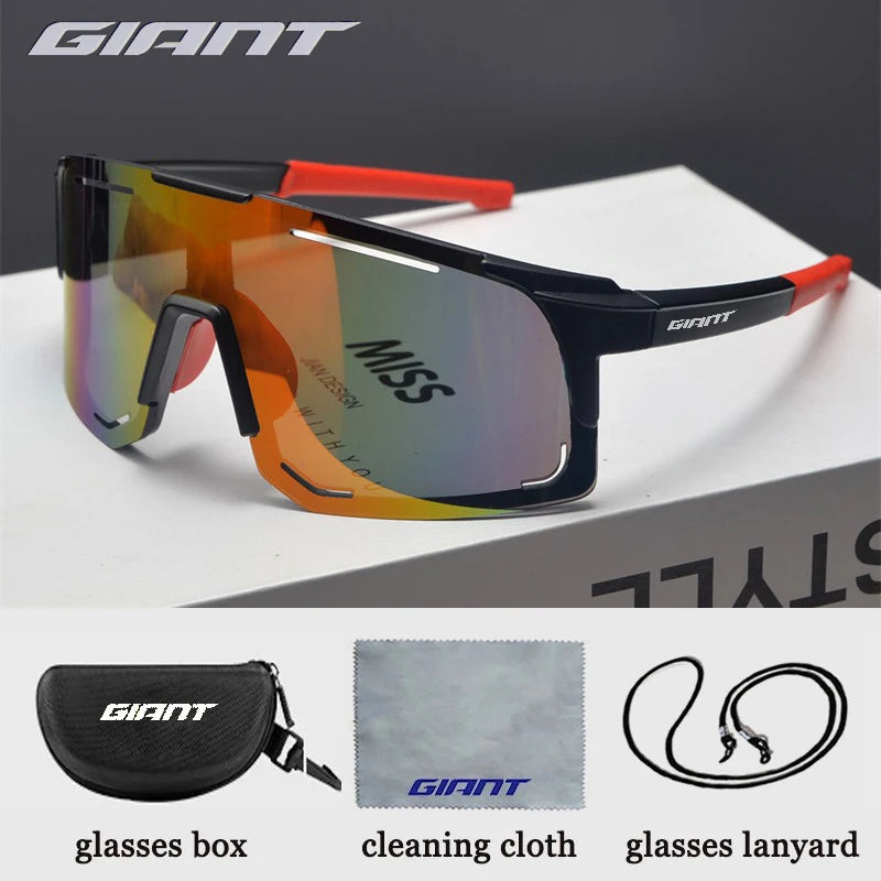 Giant 【Grado Profesional】Gafas de sol para ciclismo y pesca: protección UV, antideslumbrantes, resistentes a impactos, deportes al aire libre con estuche
