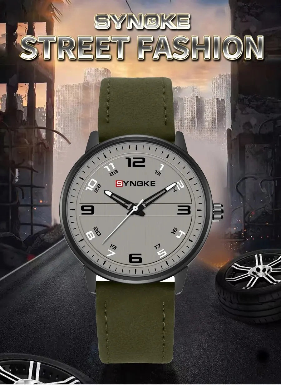 Reloj de cuarzo para hombre, cronógrafo Retro con correa de negocios, sencillo, deportivo, no mecánico