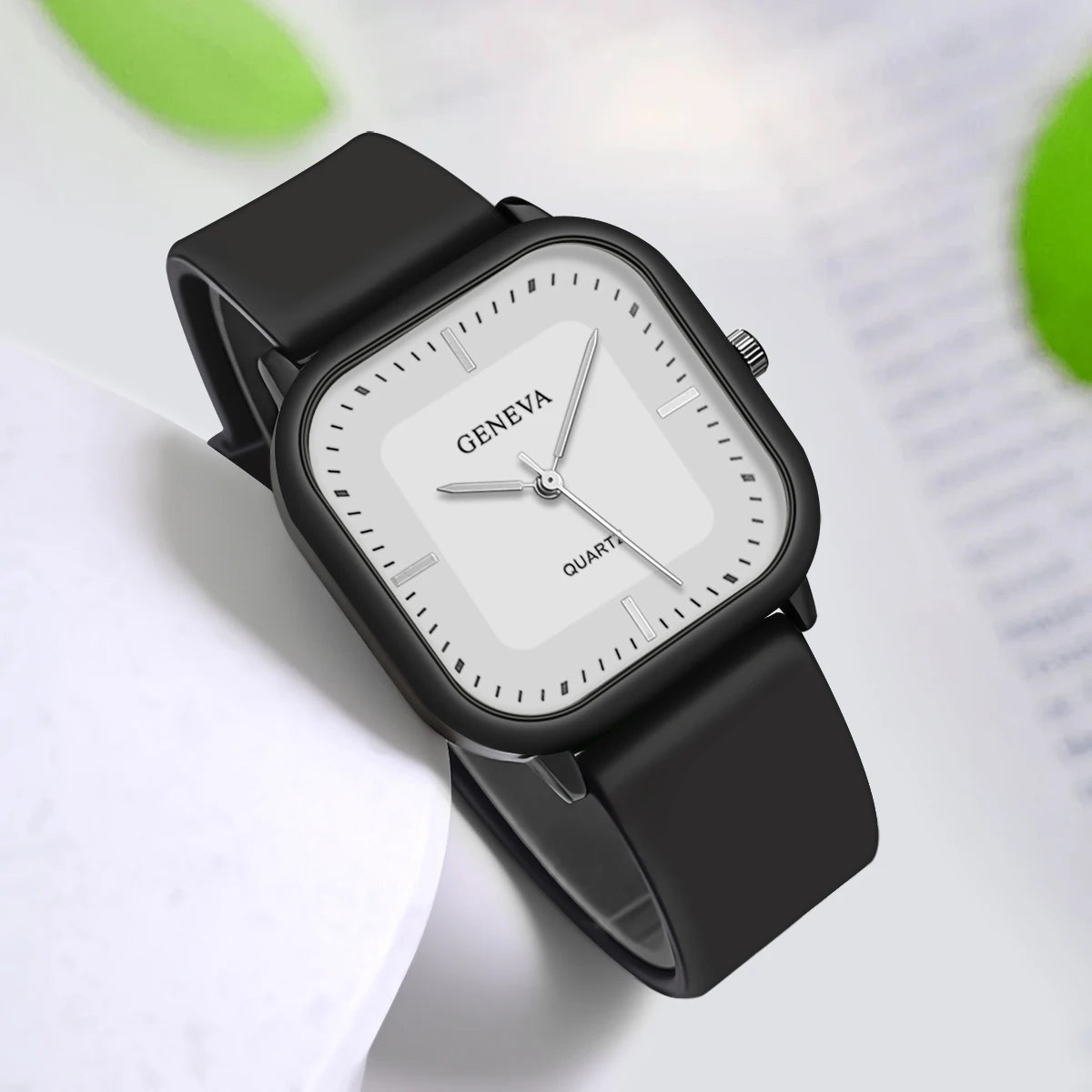 Reloj de silicona de cuarzo cuadrado Simple elegante informal para mujer a la moda regalo para hombres y mujeres