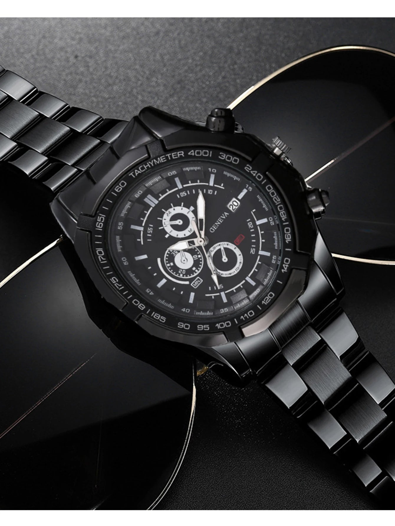 Reloj de cuarzo con esfera de acero para hombre, pulsera de negocios con esfera a escala