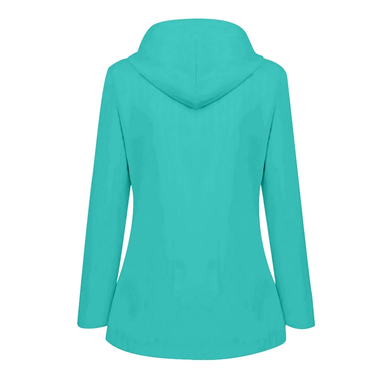 Chaqueta impermeable para mujer, gabardinas largas con capucha, cortavientos forrado, chaqueta de viaje, chaqueta de lluvia a rayas sólidas para exteriores