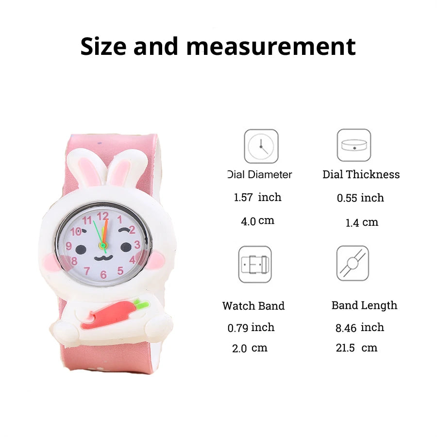 Reloj de dibujos animados 3D para niños, astronauta, aves de corral, frutas, flores, cuarzo, arcoíris, amor, pastel de cumpleaños, regalo para bebé, juguete