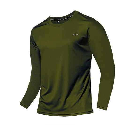 Camiseta de manga larga de seda helada para hombre, ropa exterior transpirable de secado rápido con aire acondicionado, protección solar para exteriores, para correr, verano.