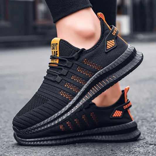 Zapatos de deporte a la moda para hombre, zapatos informales de malla con cordones, zapatillas ligeras transpirables para caminar, zapatos para hombre