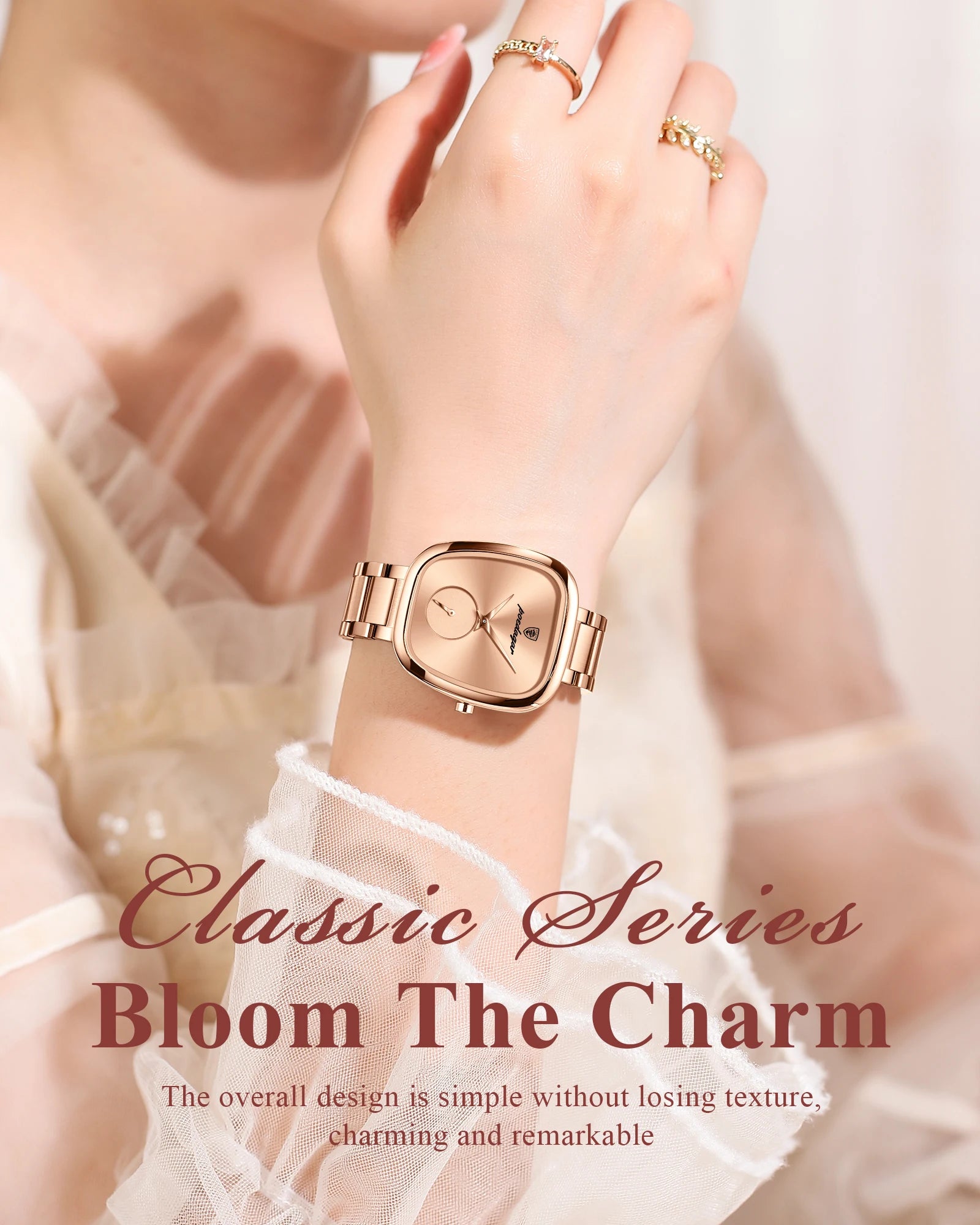 Reloj POEDAGAR elegante de lujo para mujer, Reloj de cuarzo de acero inoxidable resistente al agua para mujer, relojes informales de alta calidad para mujer