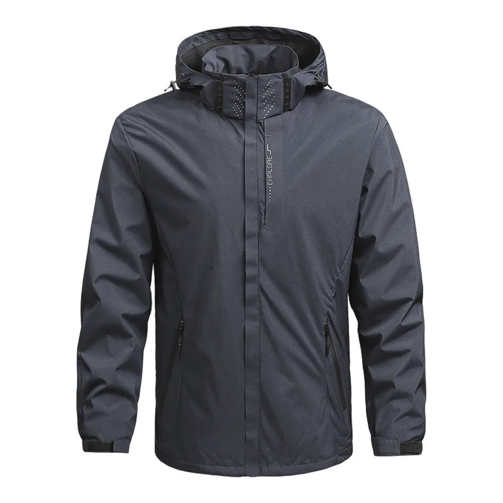 Chaqueta impermeable para hombre, impermeable exterior ligero con capucha para exteriores, chaqueta a prueba de viento para senderismo, chaquetas para escalar al aire libre