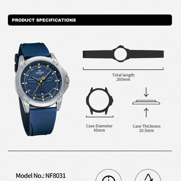 Reloj de pulsera informal de cuarzo, relojes impermeables a la moda para hombre, correa deportiva de silicona, reloj luminoso para hombre