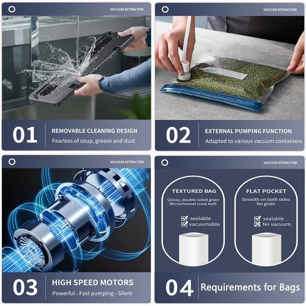 Máquina selladora al vacío eléctrica, envasado de alimentos secos/húmedos, bolsas de sellado al vacío, almacenamiento de alimentos, máquina envasadora al vacío para Cocina