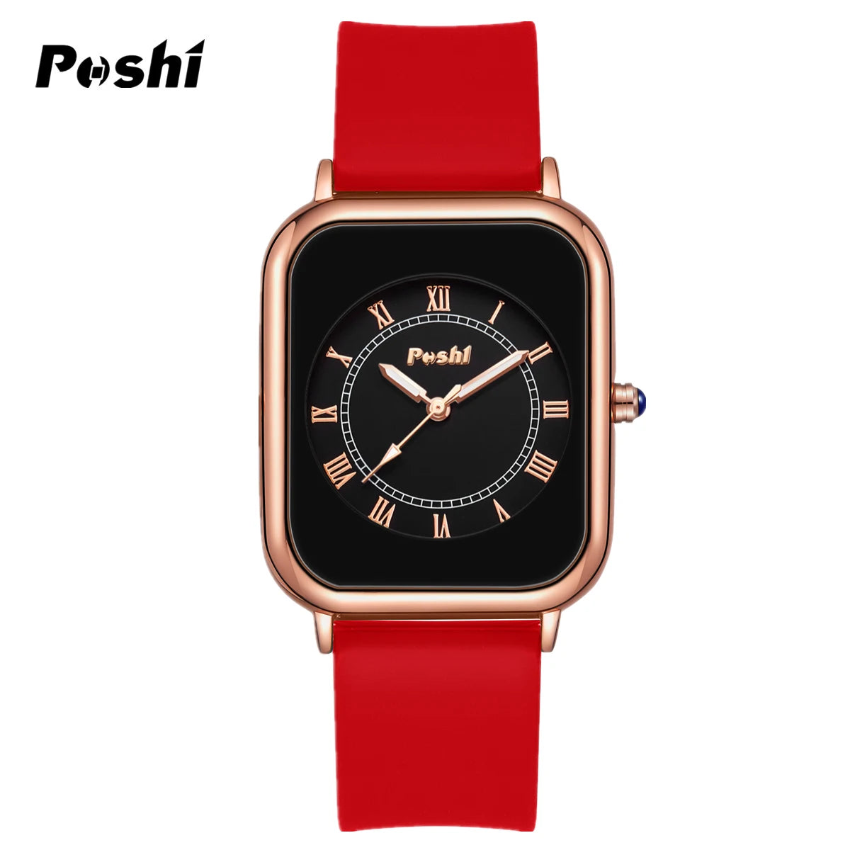 POSHI-Reloj de pulsera de cuarzo Original para mujer, relojes elegantes simples, correa de silicona impermeable, estilo de moda de tendencia