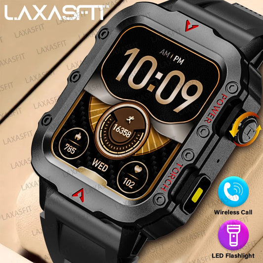 reloj inteligente militar para hombres al aire libre Bluetooth Talk deportes Monitor de ritmo cardíaco reloj inteligente Android IOS