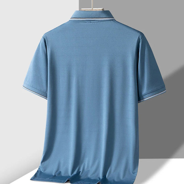 TFETTERS-Camiseta de manga corta para hombre, Polo de negocios antiarrugas con diseño de bolsillo Real, cuello vuelto