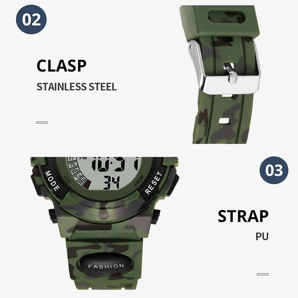 Reloj deportivo SYNOKE para estudiantes para niños, relojes electrónicos coloridos, reloj resistente al agua hasta 50M, reloj digital para niños