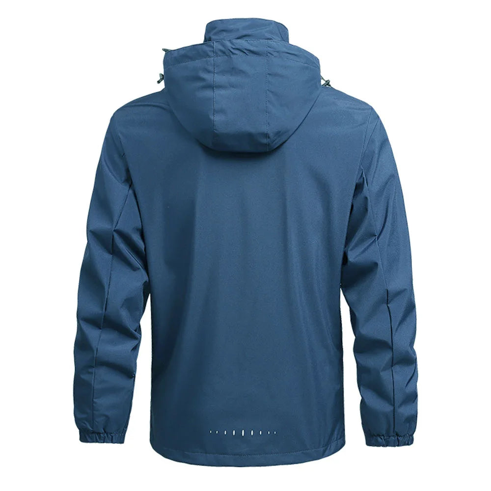 Chaqueta impermeable para hombre, impermeable exterior ligero con capucha para exteriores, chaqueta a prueba de viento para senderismo, chaquetas para escalar al aire libre