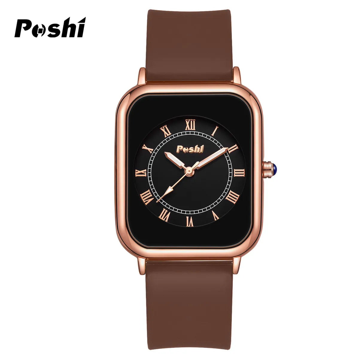 POSHI-Reloj de pulsera de cuarzo Original para mujer, relojes elegantes simples, correa de silicona impermeable, estilo de moda de tendencia