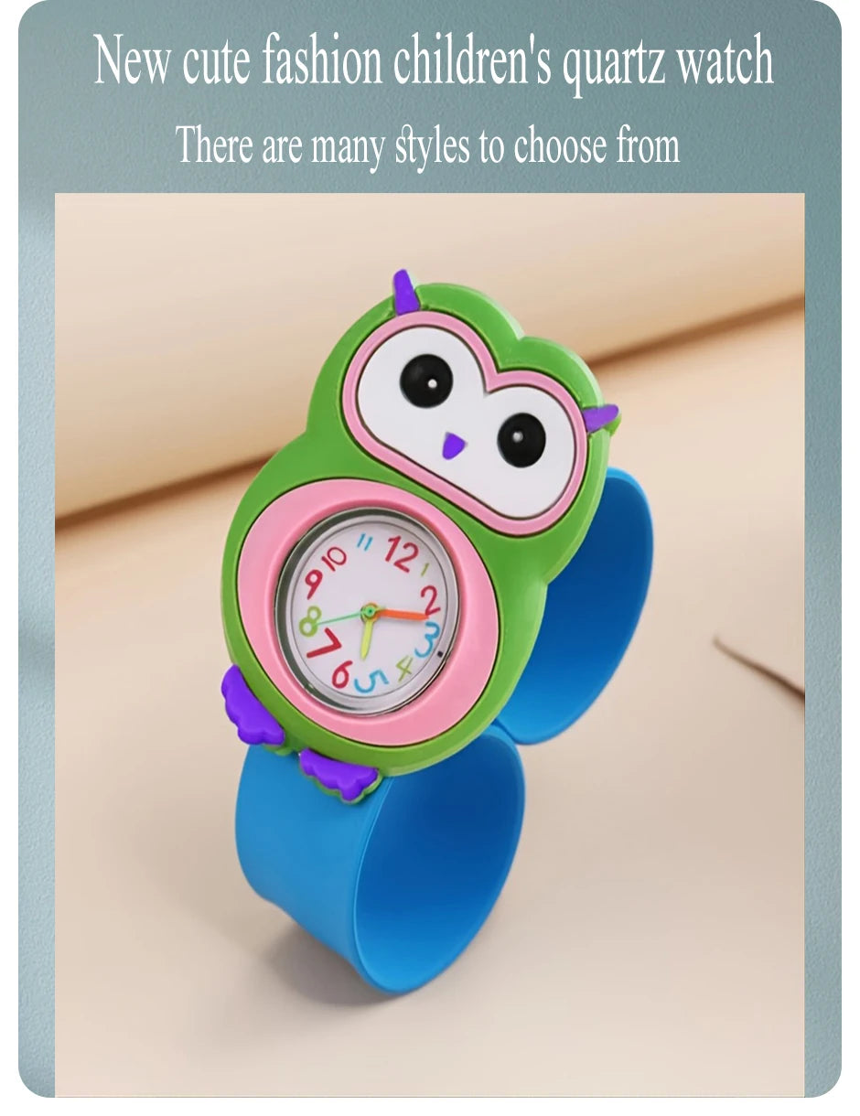 Reloj de dibujos animados 3D para niños, astronauta, aves de corral, frutas, flores, cuarzo, arcoíris, amor, pastel de cumpleaños, regalo para bebé, juguete