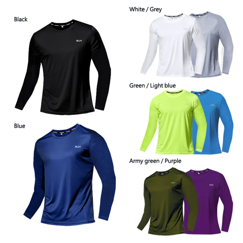 Camiseta de manga larga de seda helada para hombre, ropa exterior transpirable de secado rápido con aire acondicionado, protección solar para exteriores, para correr, verano.
