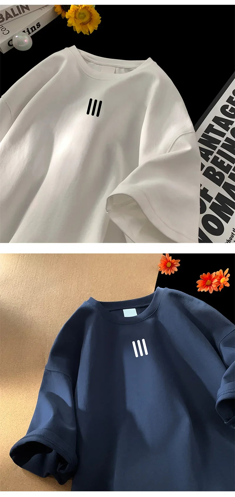 Camisetas de gran tamaño para hombre, Camiseta de algodón para hombre, camisetas con estampado de moda para hombre