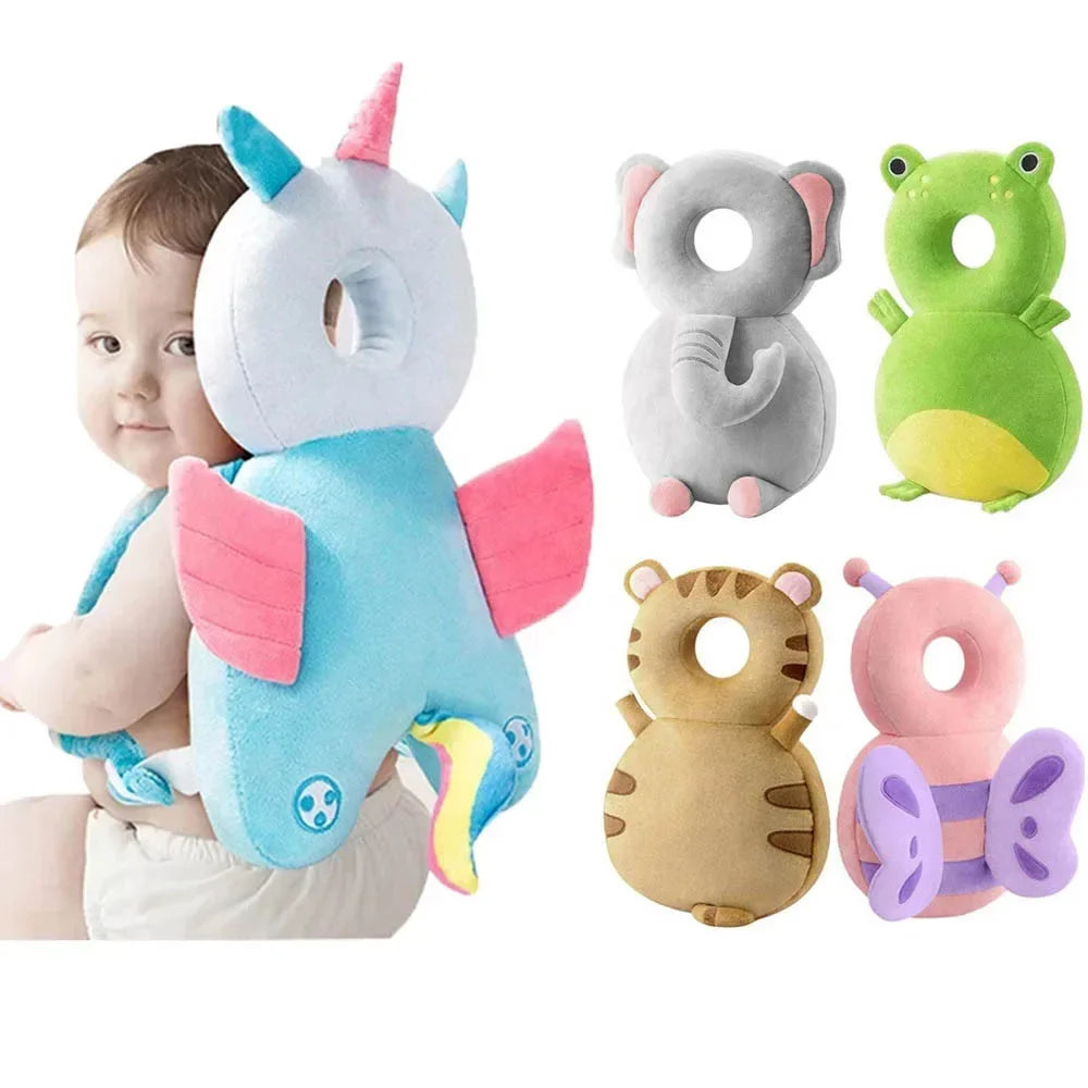 Almohadilla de protección contra caídas para cabeza de bebé, almohadas de seguridad suaves de dibujos animados, mochila, reposacabezas para recién nacido, almohadas de seguridad, mochila para niños pequeños
