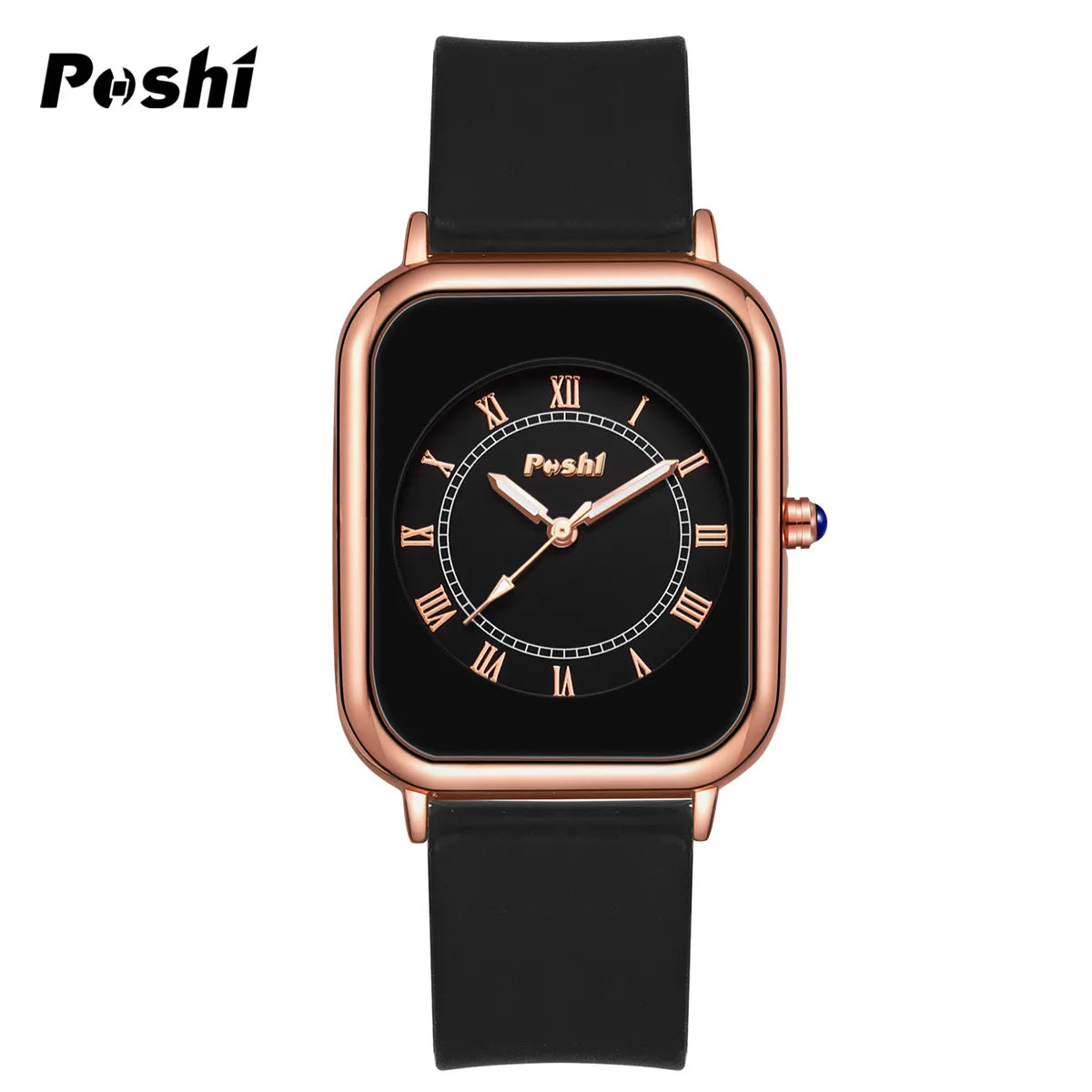 POSHI-Reloj de pulsera de cuarzo Original para mujer, relojes elegantes simples, correa de silicona impermeable, estilo de moda de tendencia