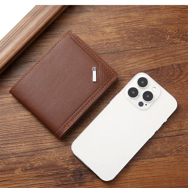 Billetera plegable con inserciones para hombre, monederos delgados con imagen, tarjeteros de identificación, bolsas con capacidad de protección Vintage