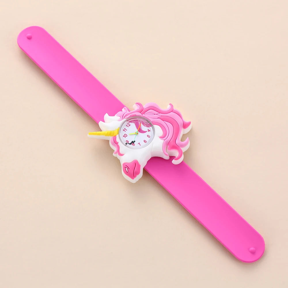 Reloj de dibujos animados 3D para niños, astronauta, aves de corral, frutas, flores, cuarzo, arcoíris, amor, pastel de cumpleaños, regalo para bebé, juguete