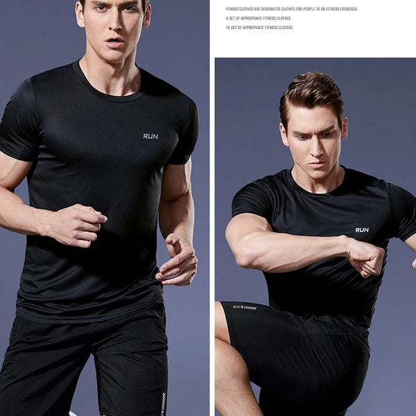 Camisetas deportiva para hombre, Camiseta deportiva de compresión de secado rápido, gimnasio y Fitness