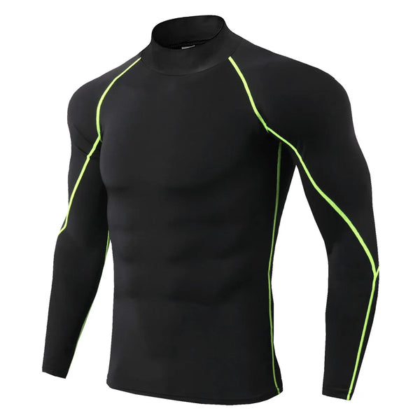 Camiseta deportiva para hombre, camiseta de secado rápido para culturismo y correr, camiseta de compresión de manga larga para gimnasio, camiseta ajustada para Fitness para hombre Rashgard