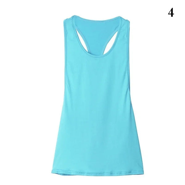 Camiseta deportiva nueva para mujer, camiseta sin mangas deportiva para Fitness, parte trasera en forma de T, camiseta sin mangas ajustada de secado rápido para hacer deporte