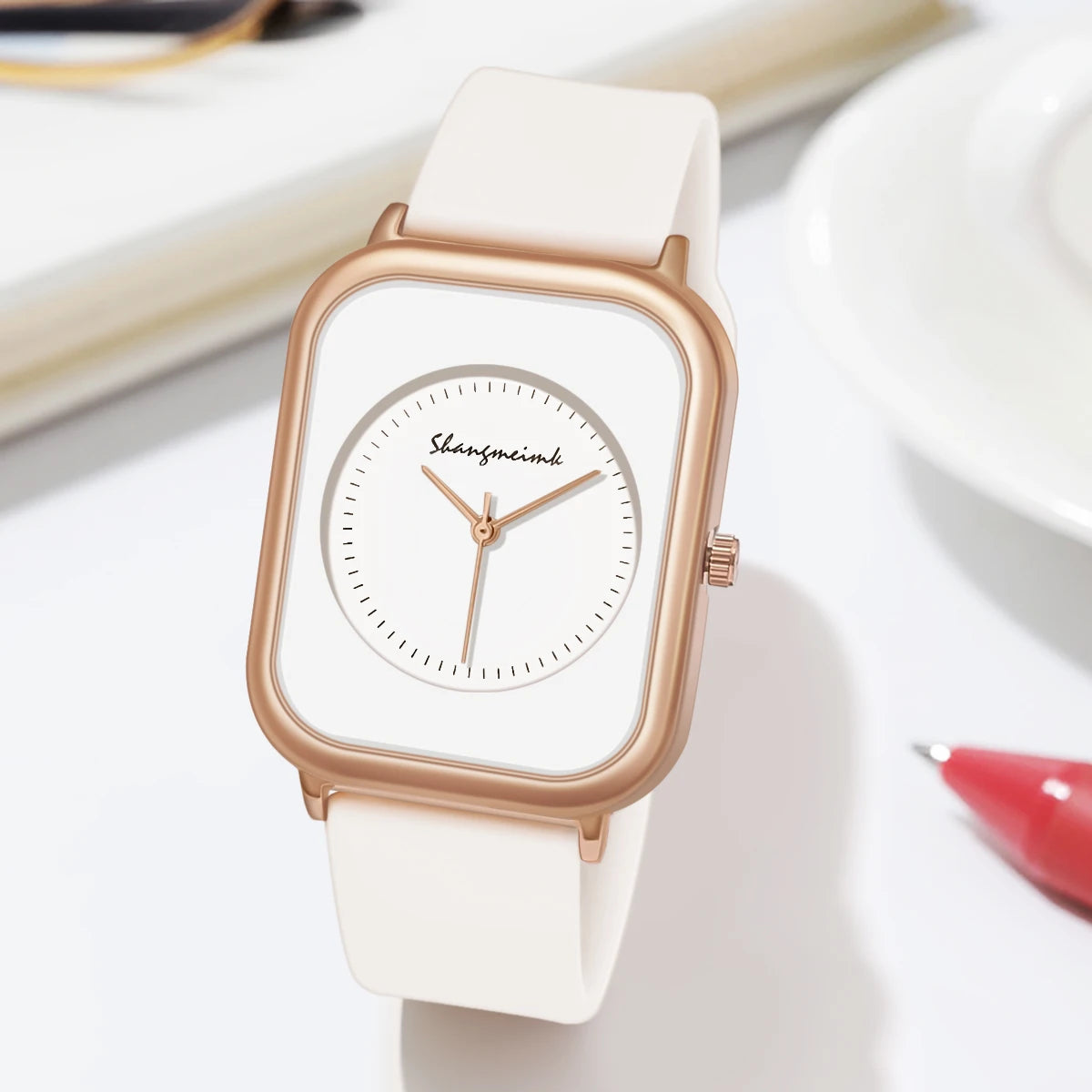 Reloj de cuarzo de silicona para mujer literal con personalidad simple y moda informal