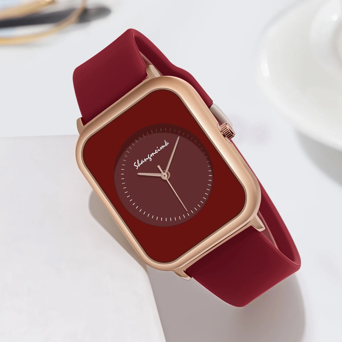 Reloj de cuarzo de silicona para mujer literal con personalidad simple y moda informal