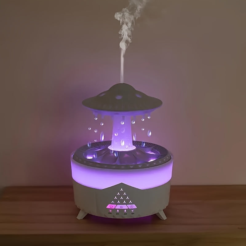 Humidificador inteligente de gran capacidad **XKCBEAUT** con simulación de gotas de agua y difusor de aroma con efecto de llama. Este atomizador de spray volcánico es ideal para el hogar, la oficina y el yoga. También es u