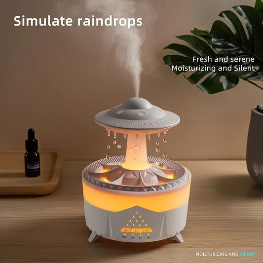 Humidificador inteligente de gran capacidad **XKCBEAUT** con simulación de gotas de agua y difusor de aroma con efecto de llama. Este atomizador de spray volcánico es ideal para el hogar, la oficina y el yoga. También es u